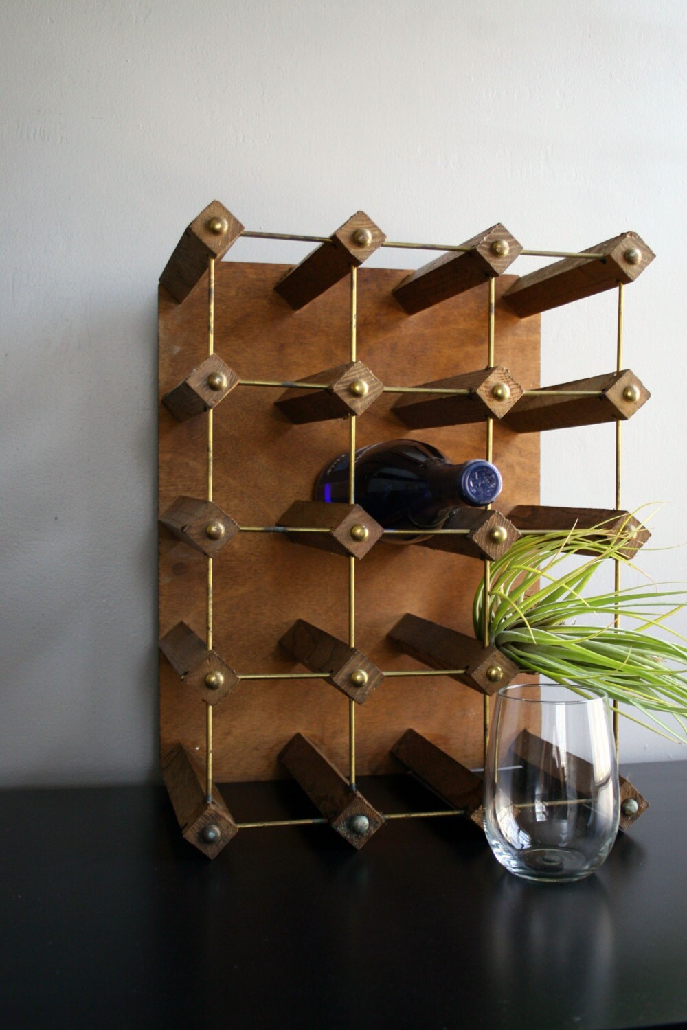 mid century classic wine rack. by ohalbatross on Etsy