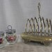 Vintage Brass Toast Rack with Crumb Tray