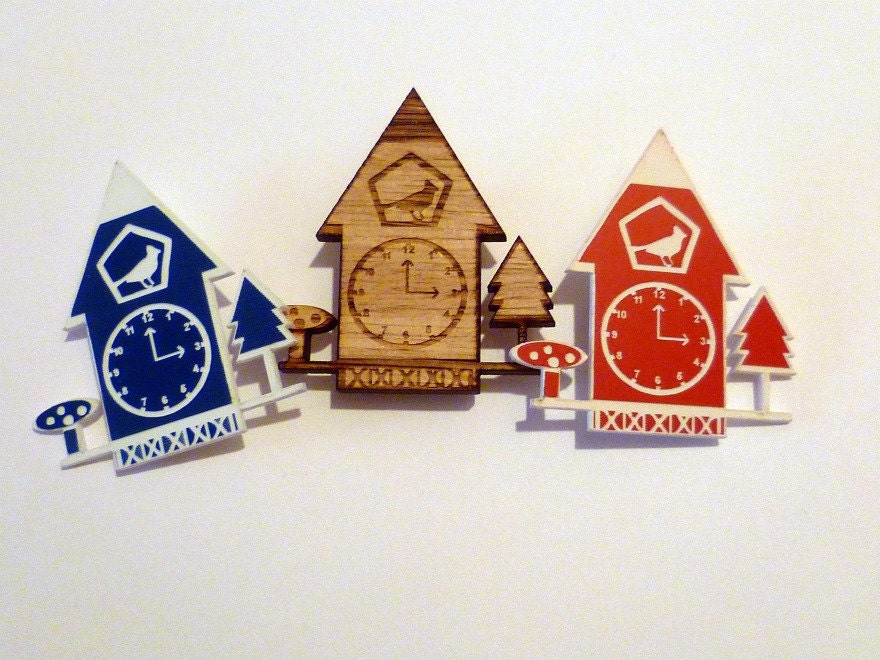 Cuckoo Clock Brooch