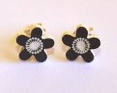 Sweet Flower Earrings - Black