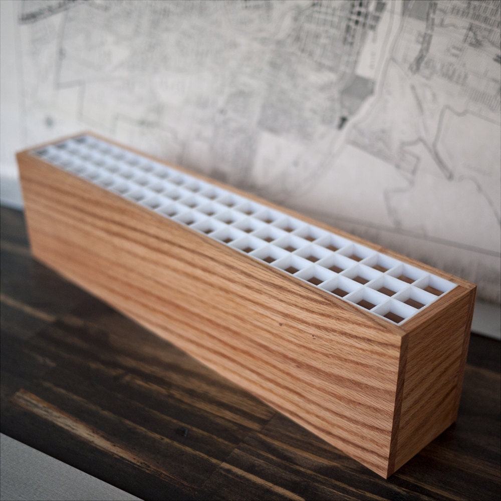 60 Section Oak Utensil Holder