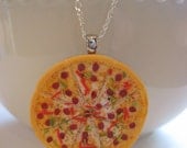Supreme Pizza Necklace  Miniature Food Jewelry