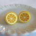 Lemon Slice Post Earrings - Mini Food Jewelry - Polymer Clay