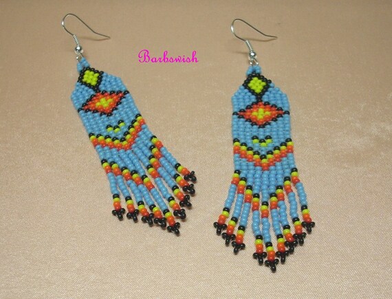 Native+American+Beaded+Earring+Designs Native American Pattern Seed Bead Earrings 8sbe5 by Barbswish