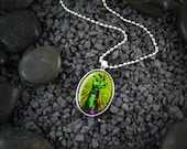 Living Dead Zombie Halloween Horror Monster Silver Oval Pendant Necklace 81-SSO