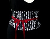 Corset Belt: Pirate Lace Black and White Striped Any Size Waist Cincher