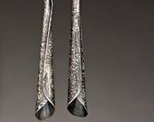Long Silver Dangle Cone Earrings