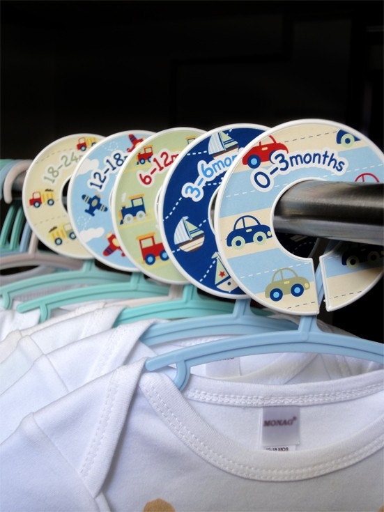 Baby Closet Dividers Clothing Organizers - Planes, Trains and Cars