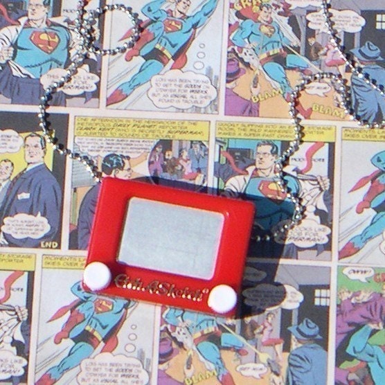 YOU Are Soooo Fun - REAL Working Mini Etch A Sketch Necklace