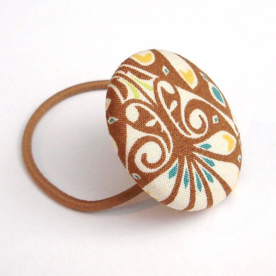 Brown and Ivory XL Ponytail Holder