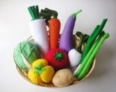 Bundle Lovely Vegetables Set 1-2  PDF Felt Pattern (19 Vegetables Patterns include)