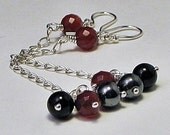 Duster Earrings Sterling Silver MIdnight Hottie