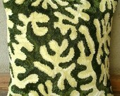 Coral Greens - Throw Pillow Covers - 16x16 Inches Silk Pillow Cover with Satin Ribbon Embroidery