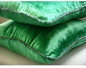Decorative Throw Pillow Cover Accent Pillows Couch Pillow Sofa 16 Inch Velvet Pillow Cover Emerald Green Shimmer Home Living Decor Houseware