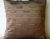 Brown Ocean - Throw Pillow Covers - 16x16 Inches Silk Pillow Cover in Brown Color