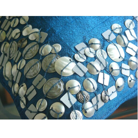 Decorative Throw Pillow Covers 16x16 Blue Silk by TheHomeCentric