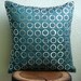 Teal N Silver Rings - Throw Pillow Covers - 20x20 Inches Silk Pillow Cover with Sequin Embrodiery
