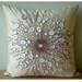 Decorative Throw Pillow Covers Couch Pillows 16 Inch Silk Pillow Cover Accent Pillow Mother Of Pearl Bead Embroidered Moon Glow Home Living