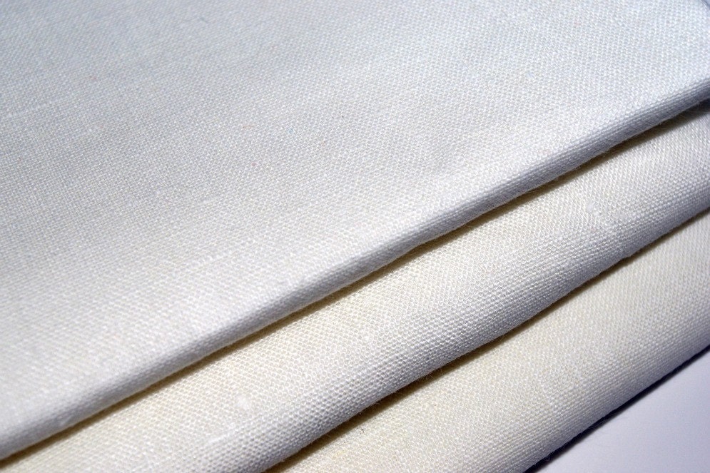 Linen Yardage WHITE Color Beautiful Texture and Weight
