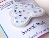 Claraluna Cloud  - A funky felt appliqued brooch / pin.