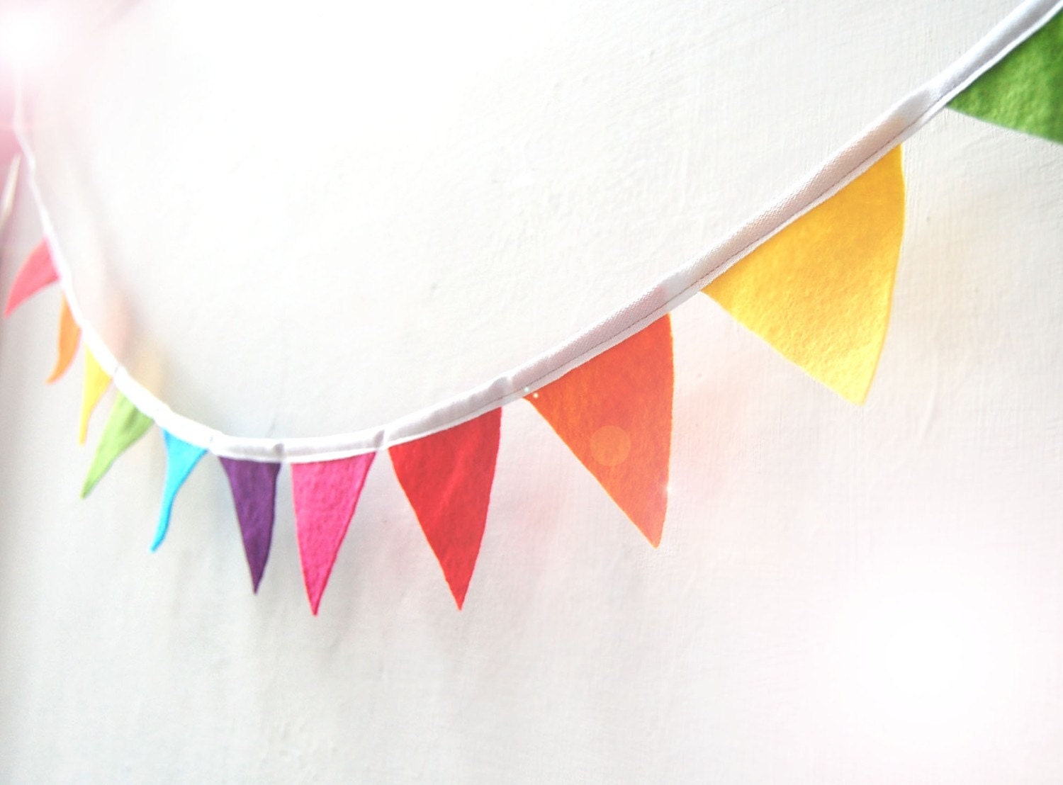 Mini Rainbow Bunting - Colorful Funky Felt Flag Banner