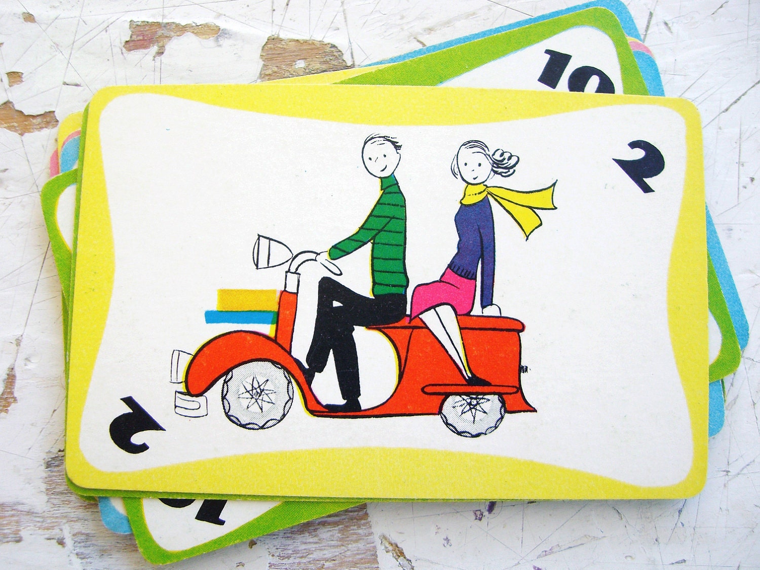 Vintage Go Go Go Playing Cards, Set of 10