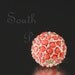 10mm pave crystal bead, Silver with Coral Crystals, by Beadelle (1)