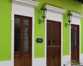 Doors in Old San Juan, "The Lime" Fine Art Travel Photograph Poster,Caribbean Island, Puerto Rico, Shipping Included by IlluminatedLuna