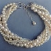 Statement Necklace 2013 Trends Vintage Style Chunky Bridal Pearl and Crystal Necklace Multistrand Swarovski Pearl: Becca