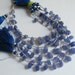 Natural Tanzanite Hammered Briolette Beads Super Color 1/2Strand