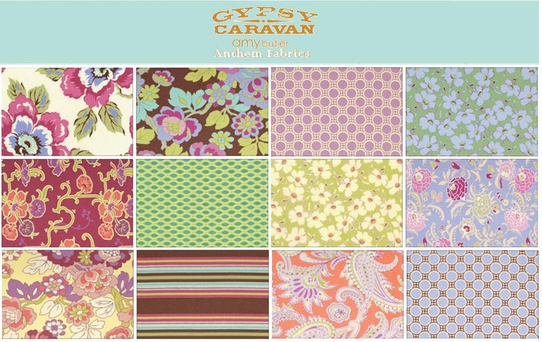 Amy Butler GYPSY CARAVAN Rosa palette, fat quarter set of 12