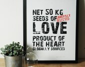 Valentine's love art print -Typography print love message