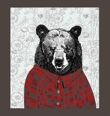 Bears Love Flannel Shirts With Wallpaper Background - Bear Art