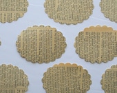 3 1/2 inch 12 pcs Ovals Scallop Edge Antique Dictionary