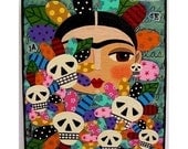 Frida KAHLO Day of the Dead Flowers 8 x 10 Print of painting by LuLu