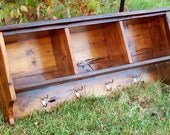 Reclaimed Pine Coat Rack Cubby Shelf for Entryway