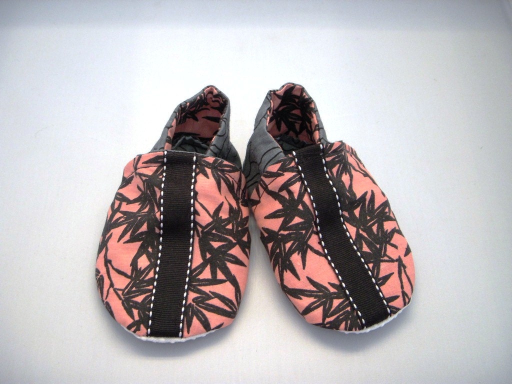 Baby Girl   Eco Friendly soft sole shoes  lined 6 to 12 months Ready to ship HAND MADE In the USA
