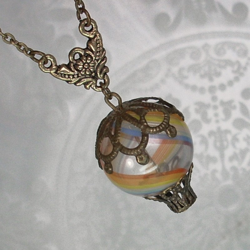 Hot Air Balloon Pendant Necklace Jewelry Jewellery - I'll Fly Away in the Morning