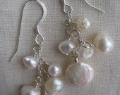 cluster dangle - white pearl