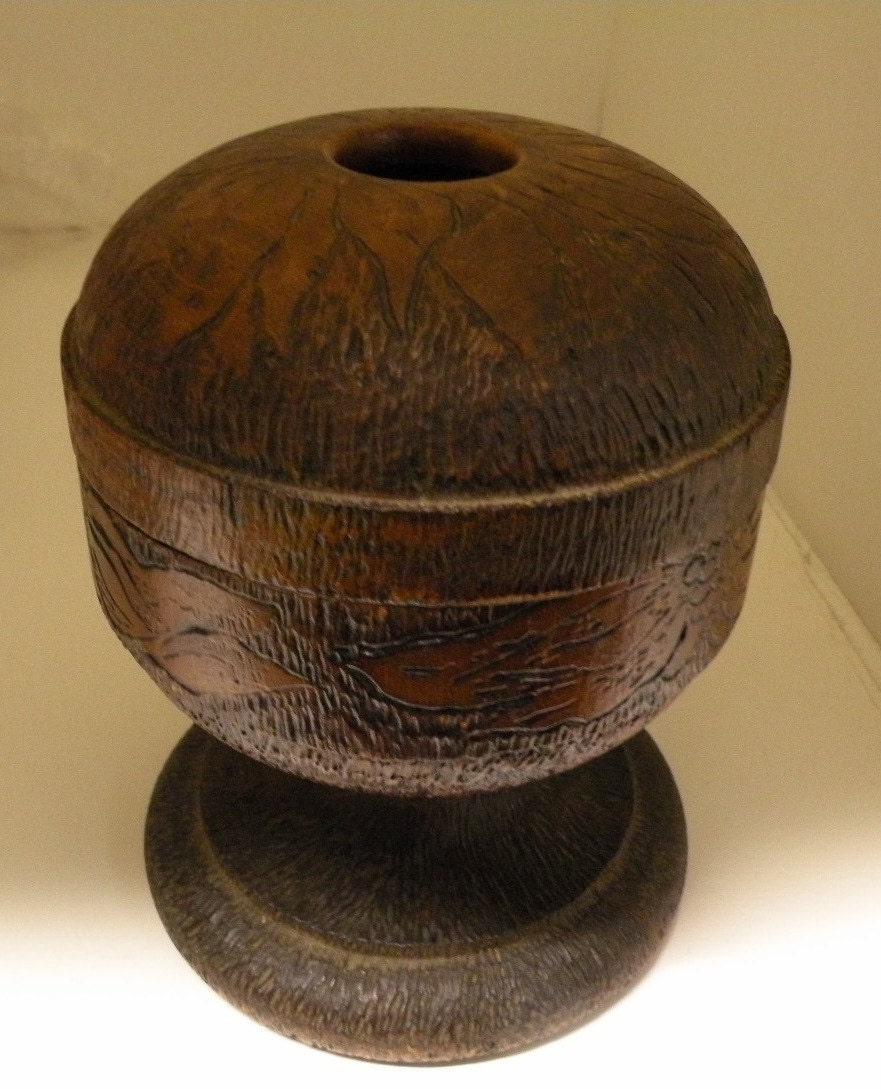 Antique Carved Wood Yarn Holder by katrinaswoolworld on Etsy