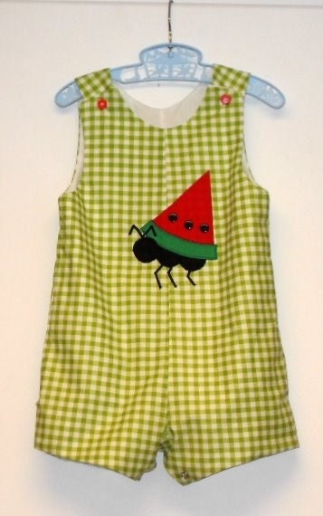 Boy Jon Jon  Longall Shortall Ants at The Picnic by Groovy Gurlz  Sizes 3m, 6m, 9 m, 12m, 18m, 2t, 3t, 4t, 5t, 6y
