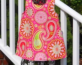 Valentine Dress Reversible A Line Gypsy Bandana by Groovy Gurlz  Sizes  2t, 3t, 4t, 5y, 6y