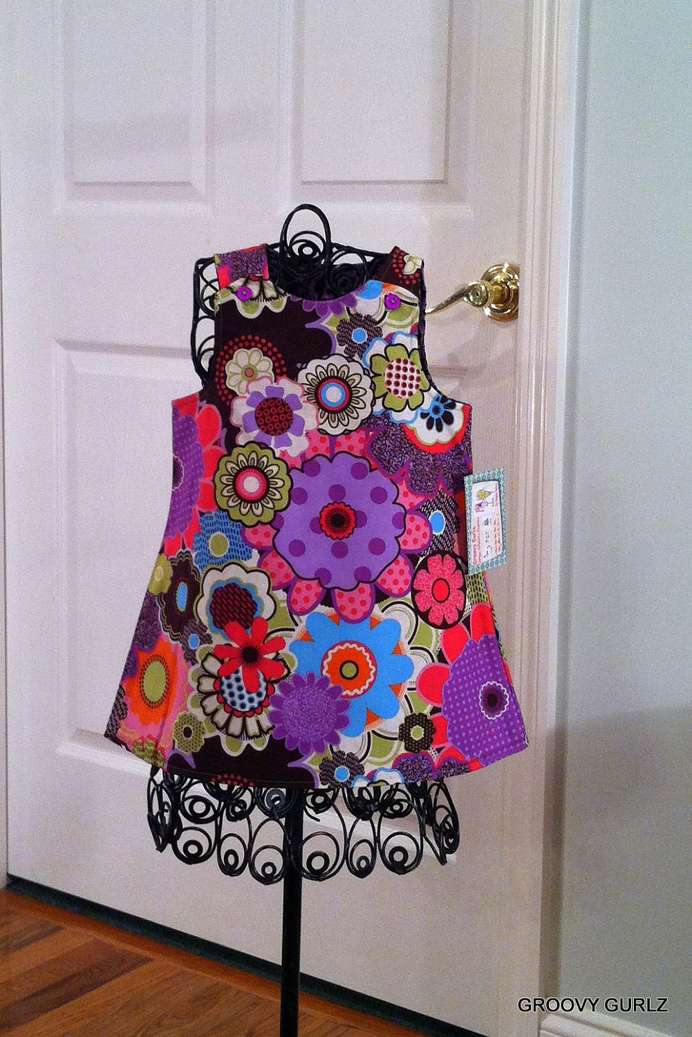 A Line Dress Reversible Purple Passion by Groovy Gurlz Sizes 3m, 6m, 12m, 18m