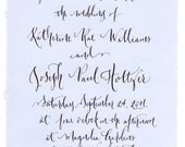 Wedding calligraphy for invitations