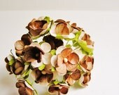 Espresso Petite Primrose Vintage style roses bunch Millinery Flower Bouquet