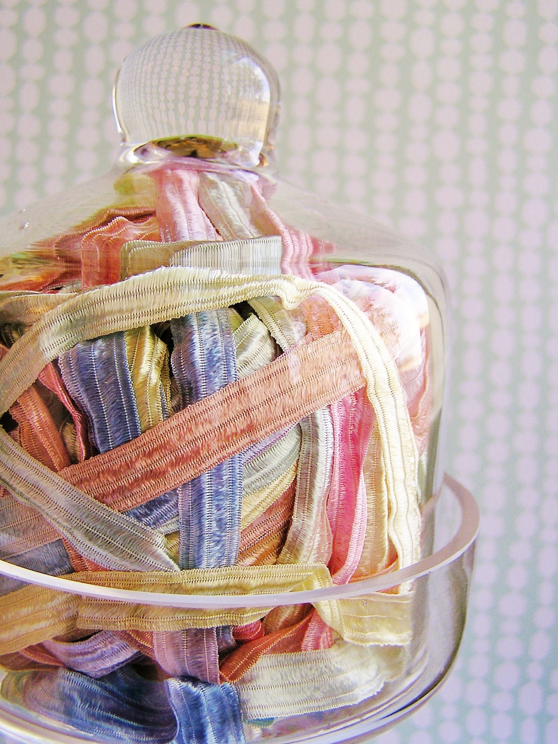 Pastelle Fondant stripe pearl shimmer ribbon woven trim - elegant and silky embellishment craft wrap wedding supply - 5 yards