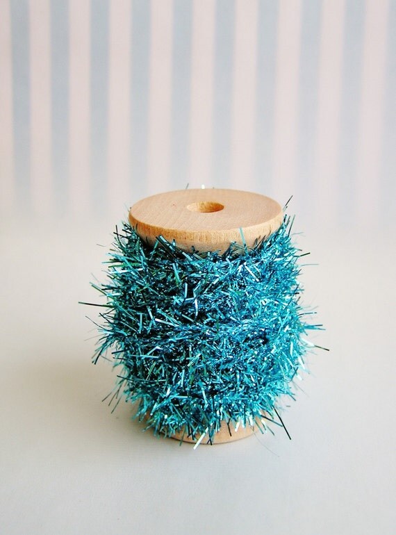 turquoise wired tinsel garland trim spool by turquoise wired tinsel garland trim spool by
