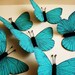 Turquoise/ Chocolate Vintage style classic Butterflies - for decorating, gift wrapping, altered art, weddings, embellishment, holiday