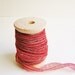 Ruby Red Pinstripe Tinsel sparkle ribbon on a wood Spool - lovely trim glitter holiday wedding craft embellishment supply - 10 yds