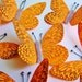 Tangerine/ Pewter Vintage style art nouveau Butterflies - wedding, wrap, craft, supply, holiday, handmade, whimsical, party, decor